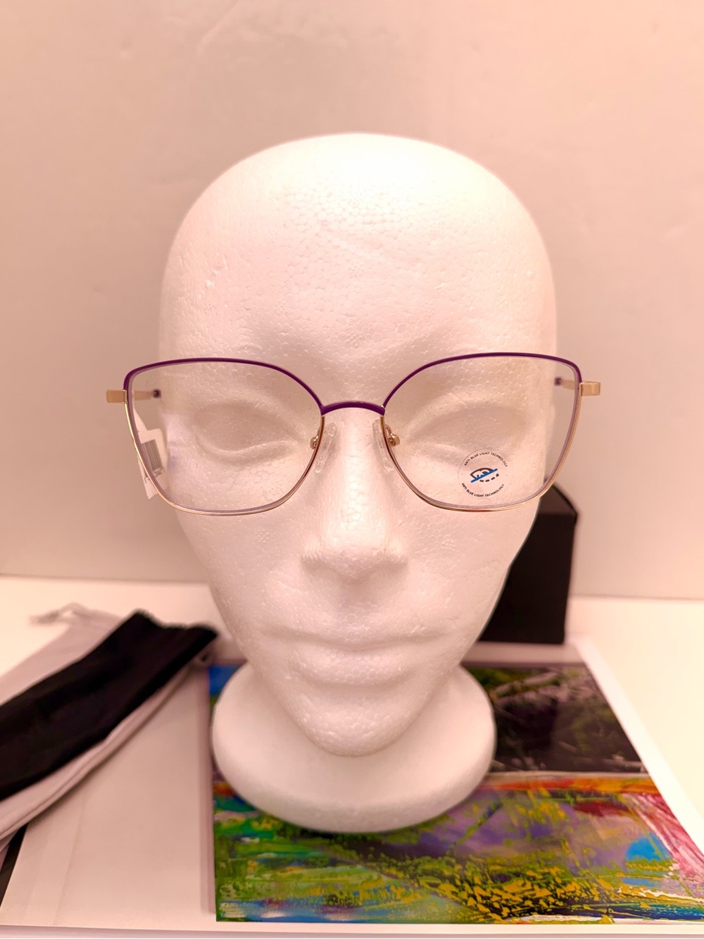 Prive Revaux The School Night Anti Blue Light Purple-Trim Cat-Eye Glasses